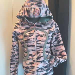 lululemon athletica Pink, Black & Gray Tie-Dye Scuba Hoodie